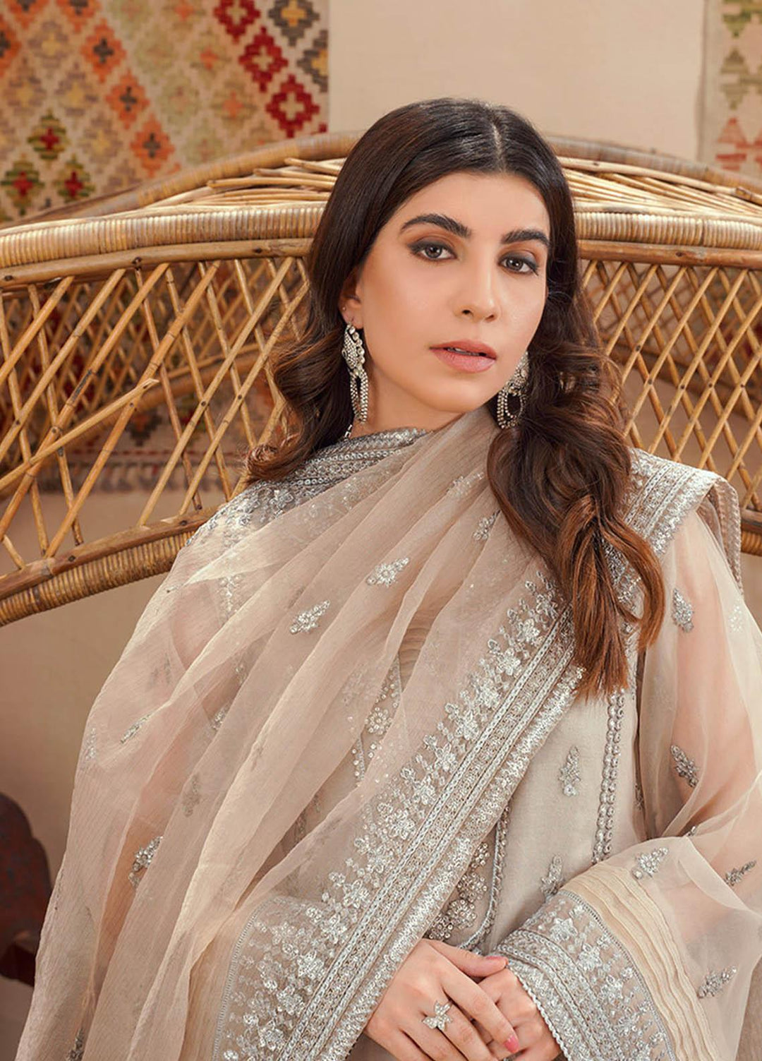 Shanzay Luxury Pret Festive Organza 3 Piece Suit SHN23MB FOREST FOG (MB-03)