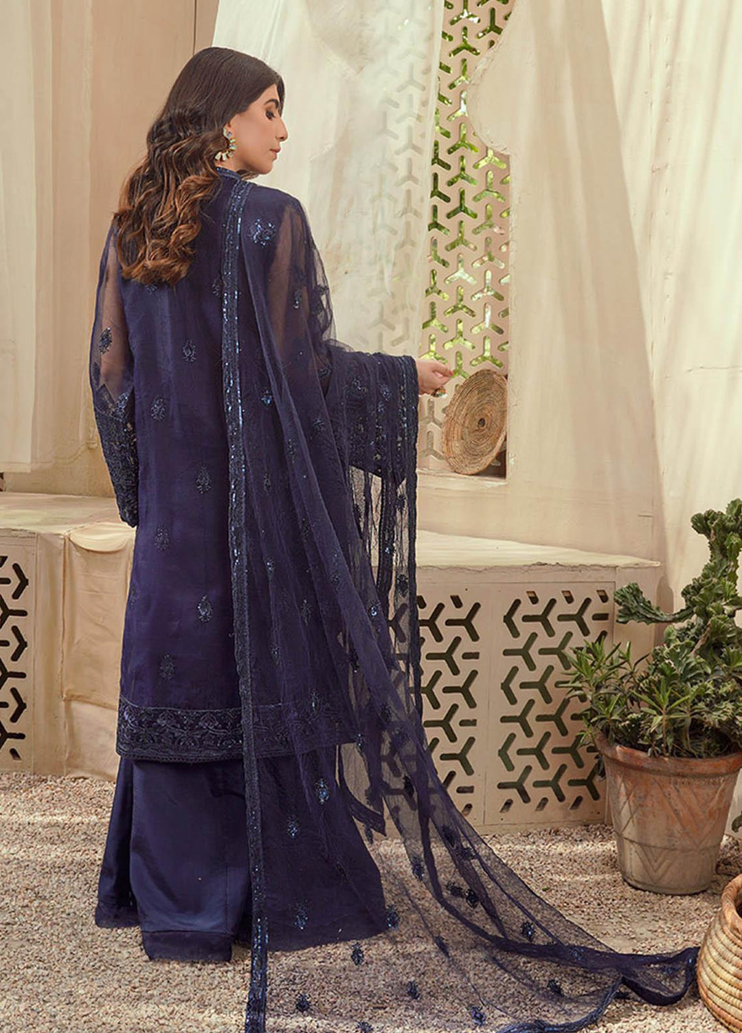 Shanzay Luxury Pret Festive Organza 3 Piece Suit SHN23MB TWILIGHT BLUE (MB-05)