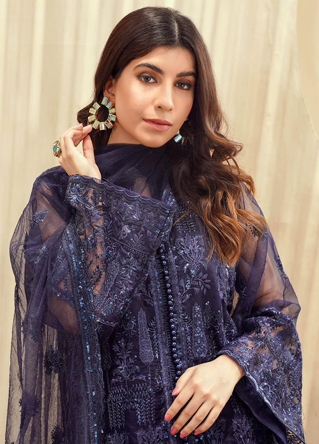 Shanzay Luxury Pret Festive Organza 3 Piece Suit SHN23MB TWILIGHT BLUE (MB-05)