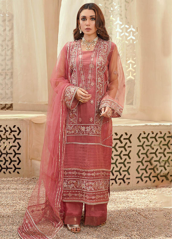 Shanzay Luxury Pret Festive Organza 3 Piece Suit SHN23MB ROSE BON BON (MB-06)