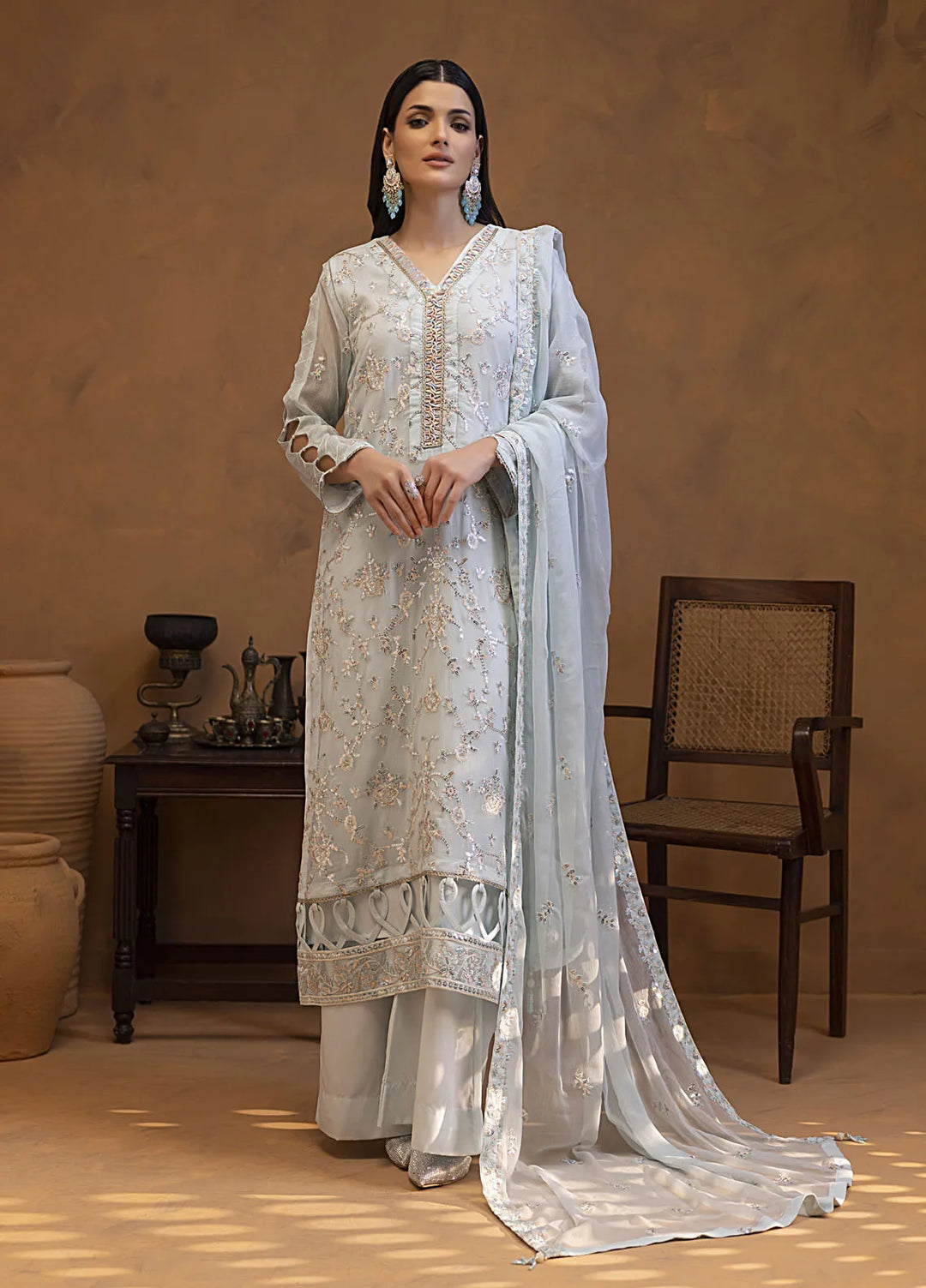 Mehar by Shamooz Embroidered Chiffon Suit Unstitched 3 Piece SHM24MC SU-113 Mehmal - Festive Collection