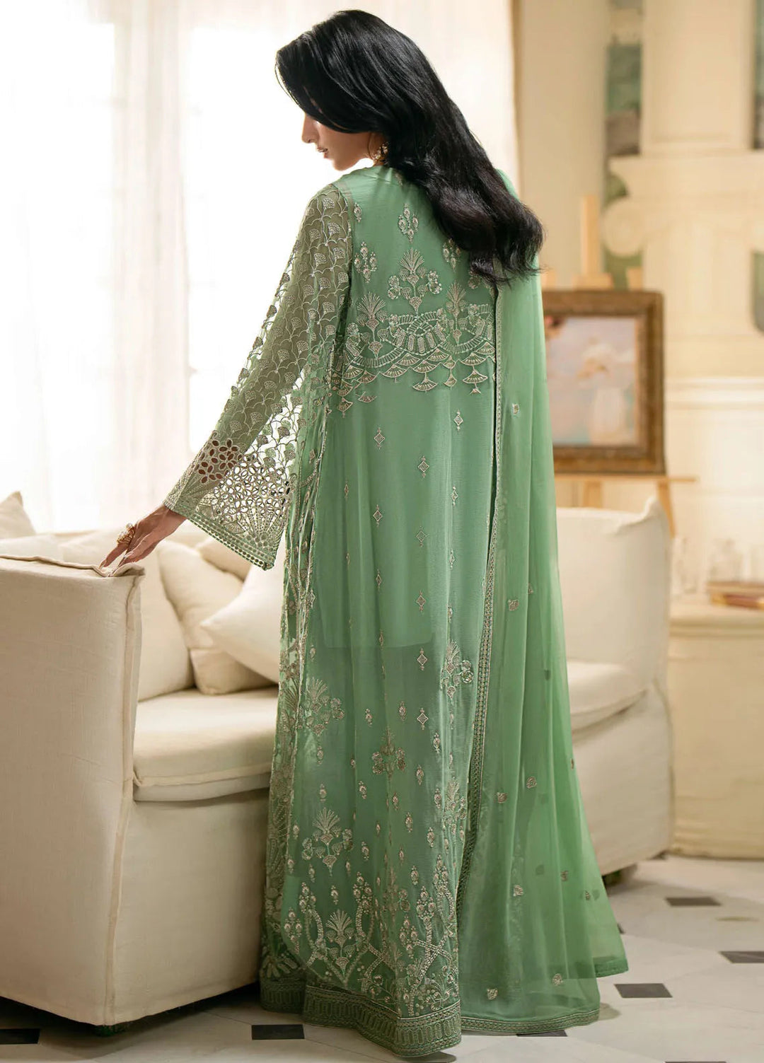 Meharbano By Kuch Khas Embroidered Chiffon Suit Unstitched 3 Piece FL24M K-1603 Lucia - Formal Collection