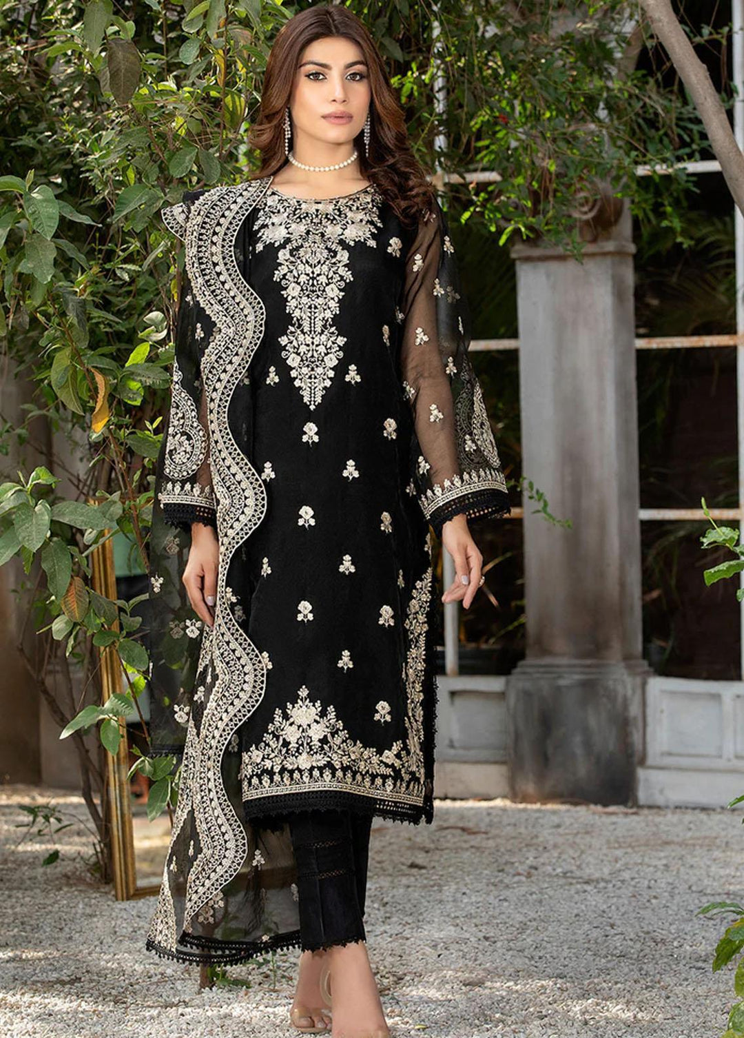 Meher-un-Nissa By Elegance Embroidered Organza Suits Unstitched 3 Piece ELG23MF Amara - Luxury Festive Collection