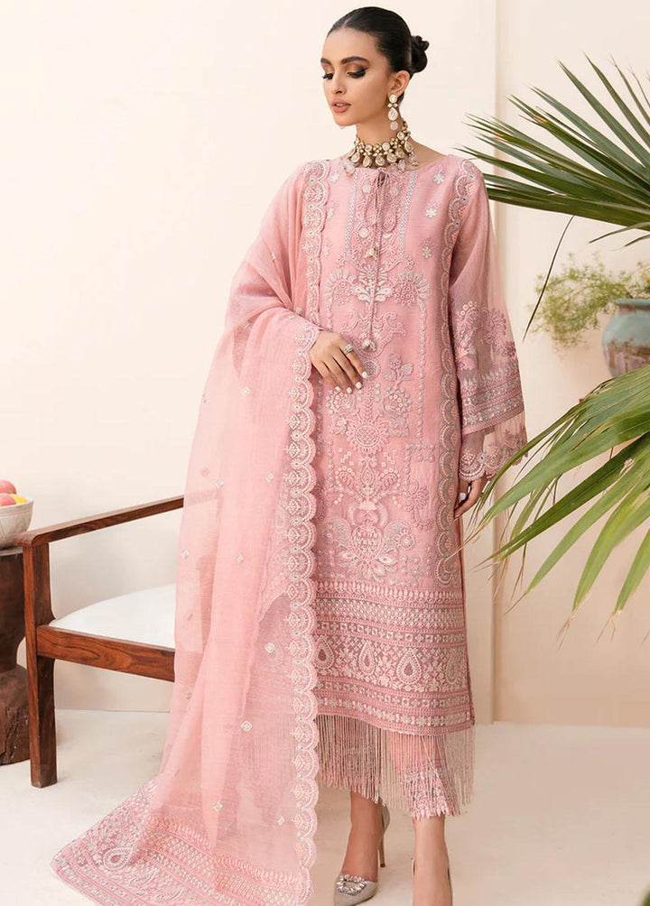 Meher-un-Nissa By Elegance Embroidered Cotton Net Suits Unstitched 3 Piece ELG23MF Amena-A - Luxury Festive Collection