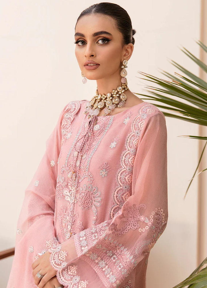 Meher-un-Nissa By Elegance Embroidered Cotton Net Suits Unstitched 3 Piece ELG23MF Amena-A - Luxury Festive Collection