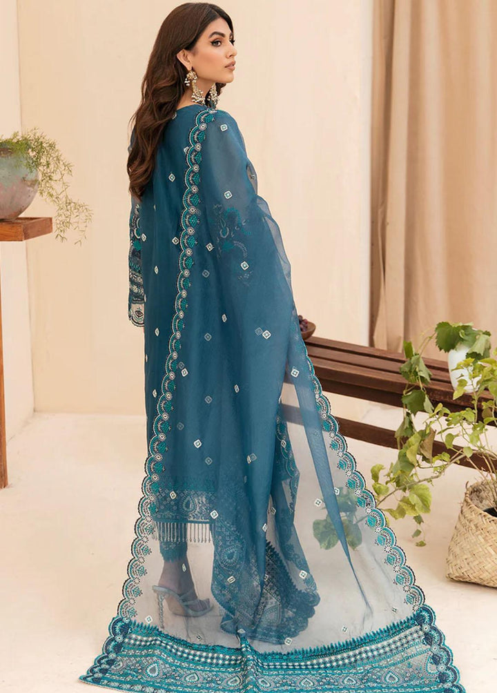 Meher-un-Nissa By Elegance Embroidered Cotton Net Suits Unstitched 3 Piece ELG23MF Amena-B - Luxury Festive Collection