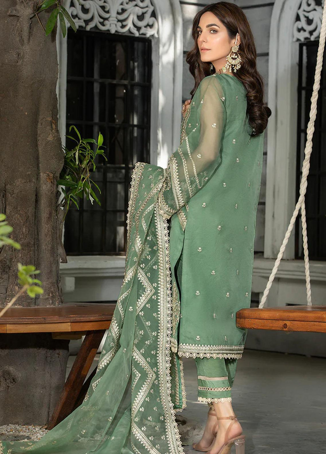 Meher-un-Nissa By Elegance Embroidered Organza Suits Unstitched 3 Piece ELG23MF Anara - Luxury Festive Collection