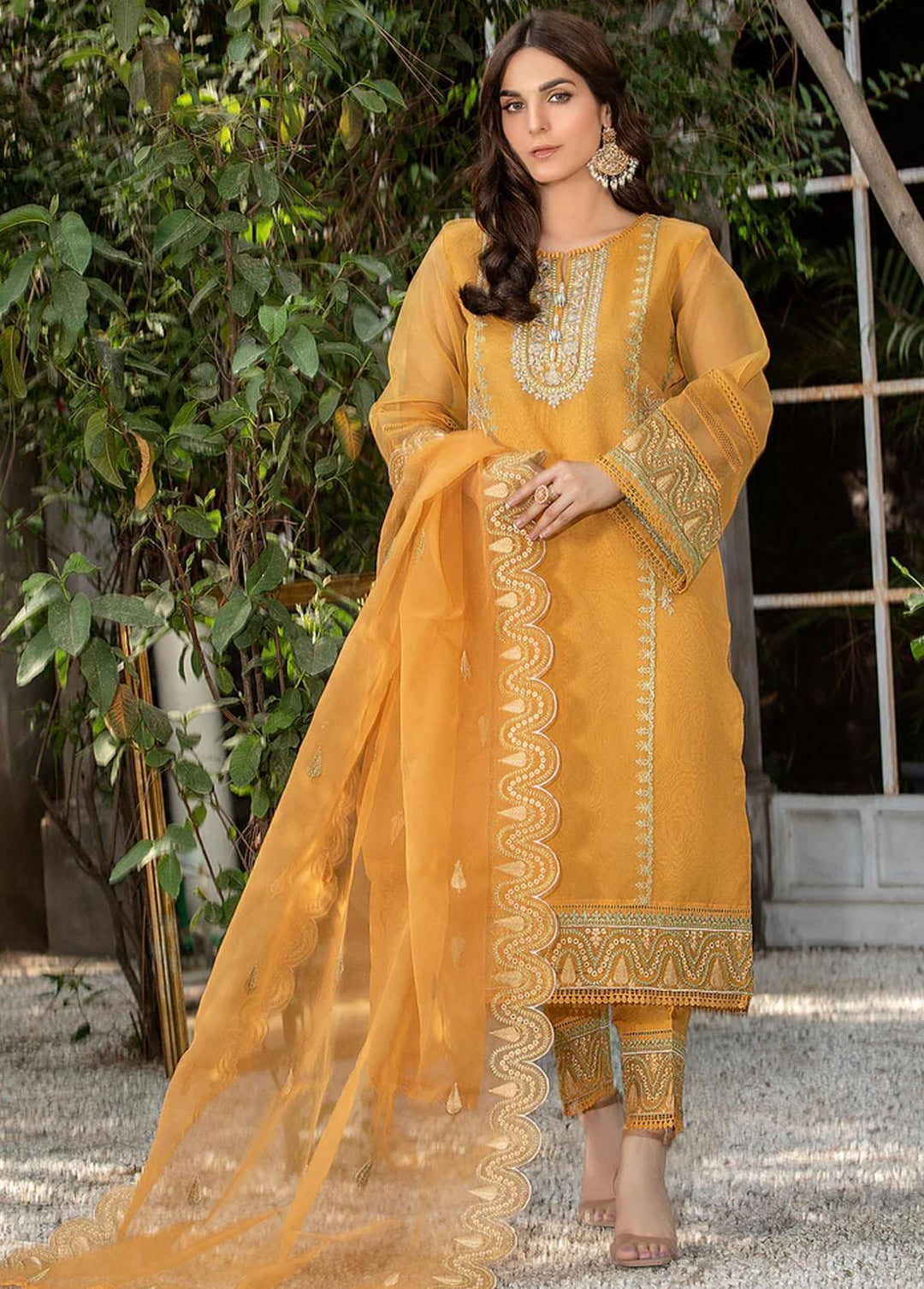 Meher-un-Nissa By Elegance Embroidered Organza Suits Unstitched 3 Piece ELG23MF Arya - Luxury Festive Collection