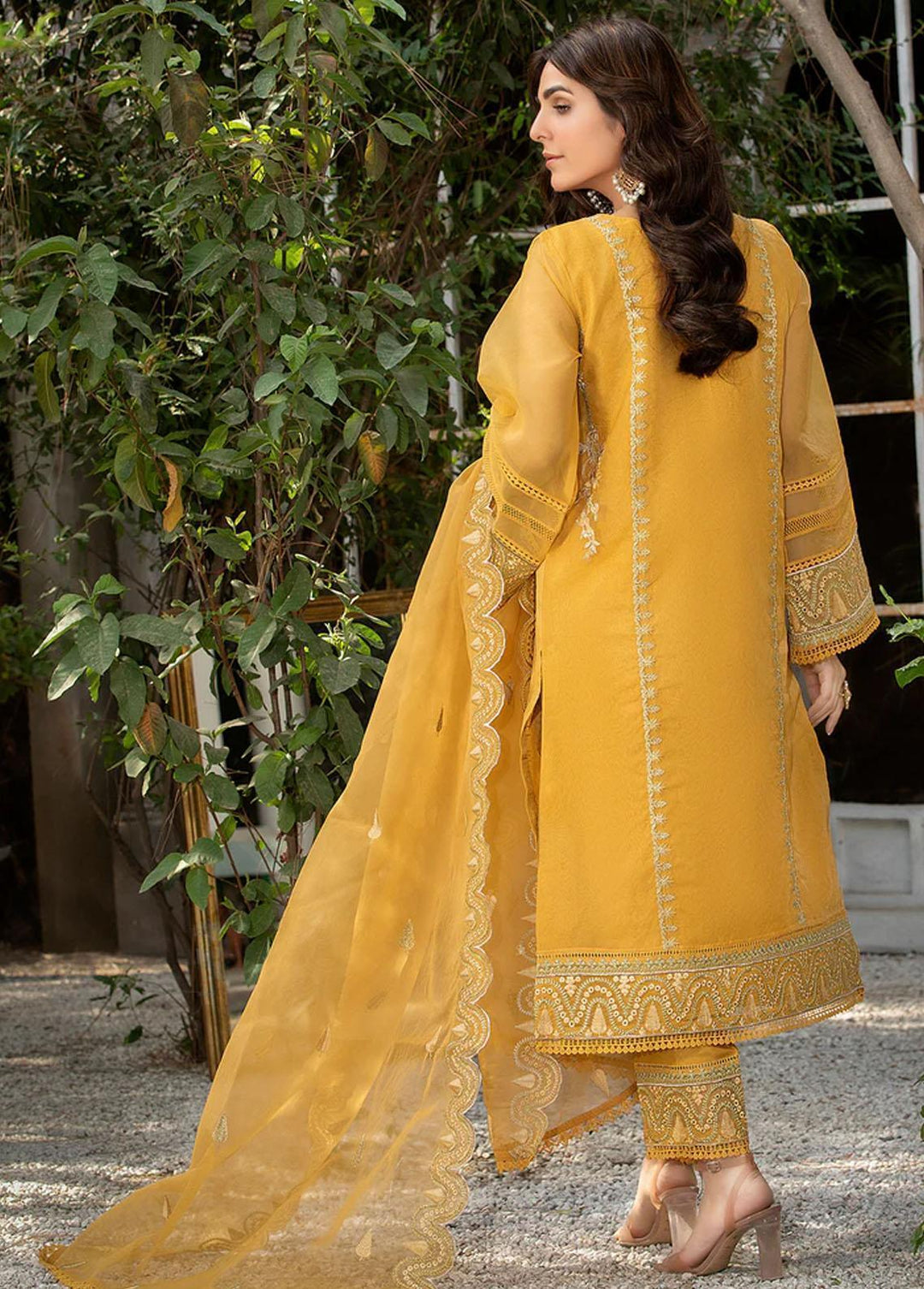 Meher-un-Nissa By Elegance Embroidered Organza Suits Unstitched 3 Piece ELG23MF Arya - Luxury Festive Collection