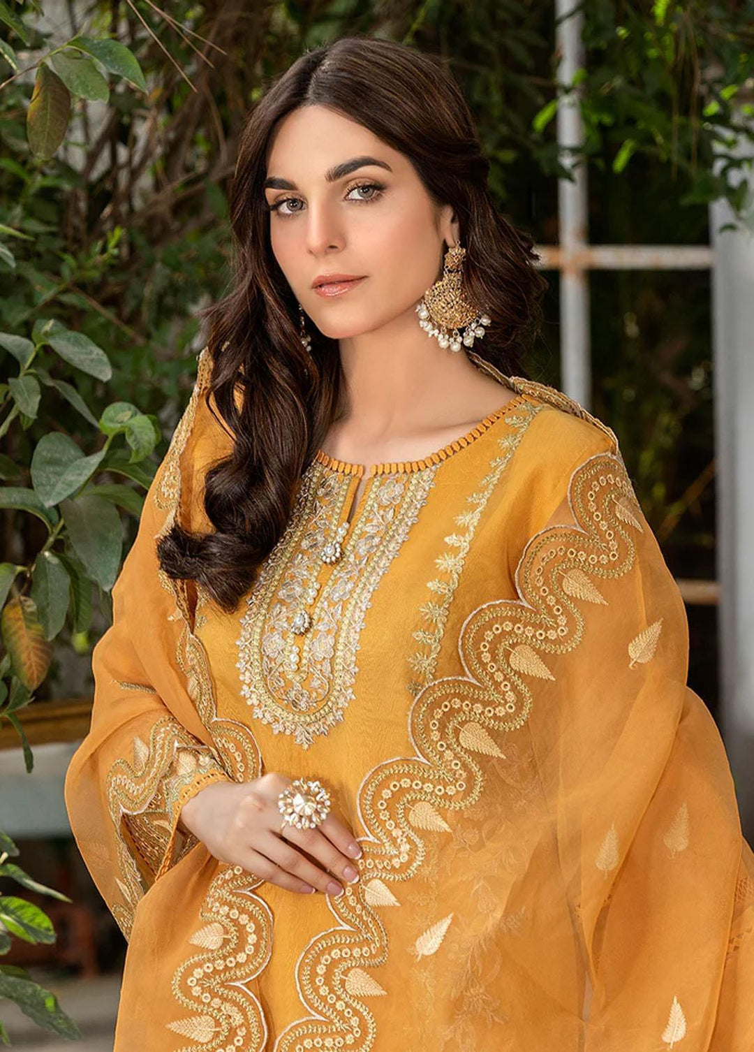 Meher-un-Nissa By Elegance Embroidered Organza Suits Unstitched 3 Piece ELG23MF Arya - Luxury Festive Collection
