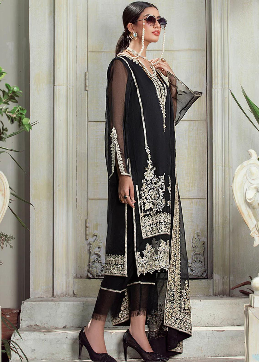 Meher-un-Nissa By Elegance Embroidered Organza Suits Unstitched 3 Piece ELG23MF Eira - Luxury Festive Collection