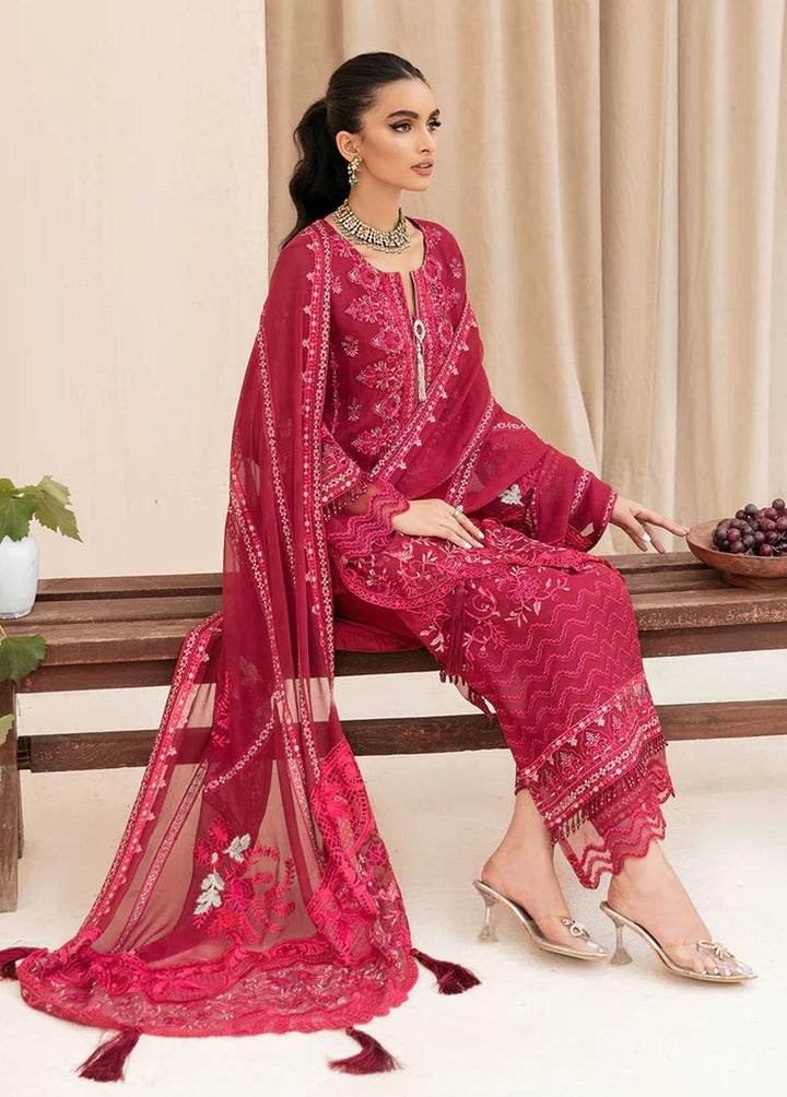 Meher-un-Nissa By Elegance Embroidered Chiffon Suits Unstitched 3 Piece ELG23MF Jia-A - Luxury Festive Collection