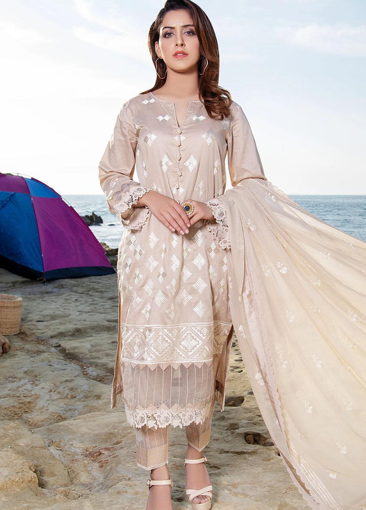 Meher-un-Nissa By Elegance Embroidered Lawn Suits Unstitched 3 Piece ELG21M 25 Jasmine - Luxury Collection