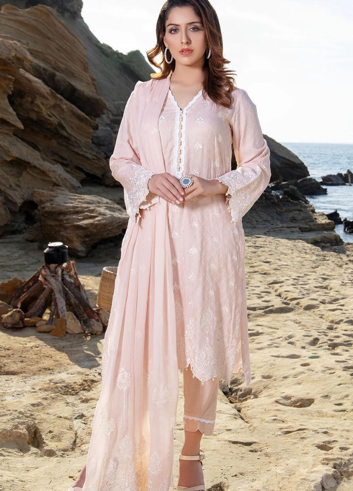 Meher-un-Nissa By Elegance Embroidered Lawn Suits Unstitched 3 Piece ELG21M 27 Rosy - Luxury Collection