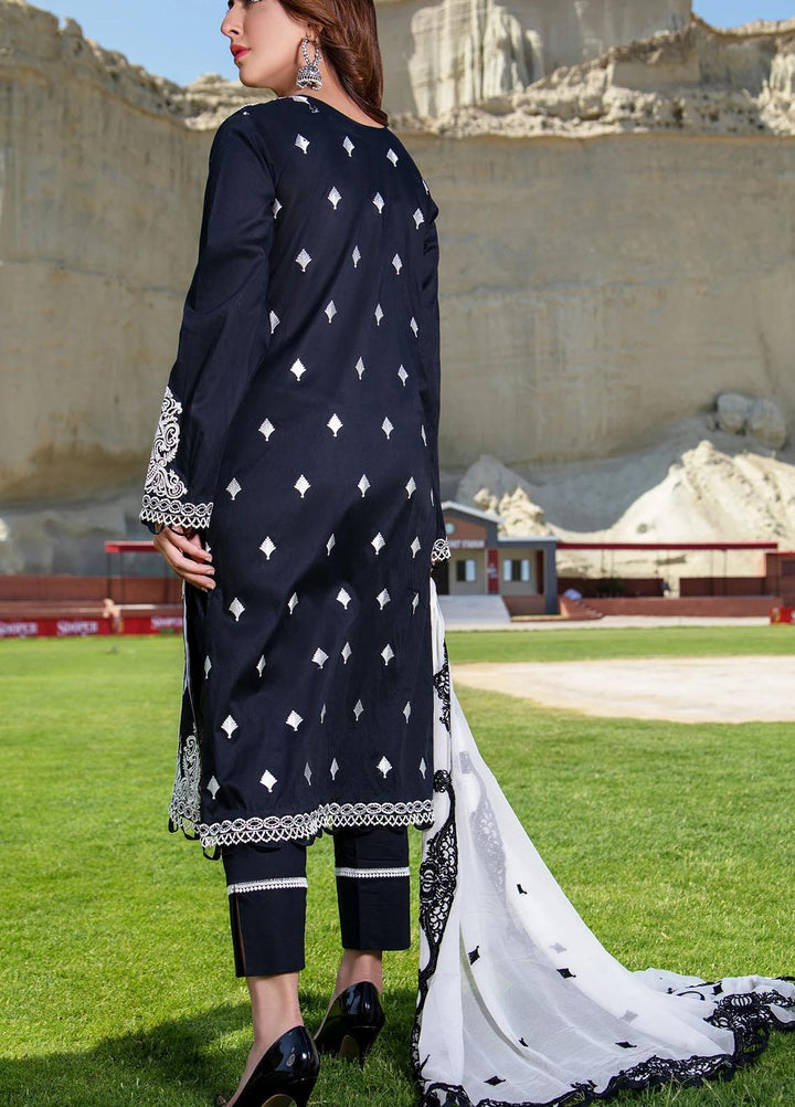 Meher-un-Nissa By Elegance Embroidered Lawn Suits Unstitched 3 Piece ELG21M 28 Obsidian - Luxury Collection