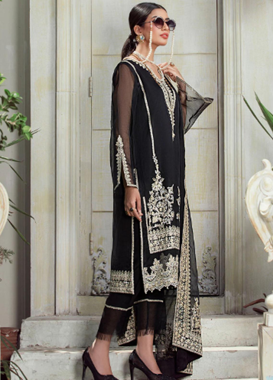 Meher-un-Nissa By Elegance Embroidered Organza Suits Unstitched 3 Piece ELG233M MN-39 Eira - Luxury Collection