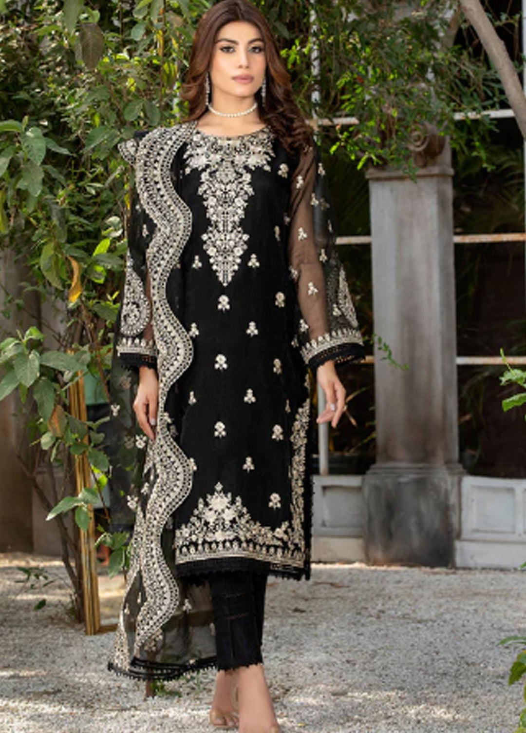 Meher-un-Nissa By Elegance Embroidered Organza Suits Unstitched 3 Piece ELG233M MN-63 Amara - Luxury Collection