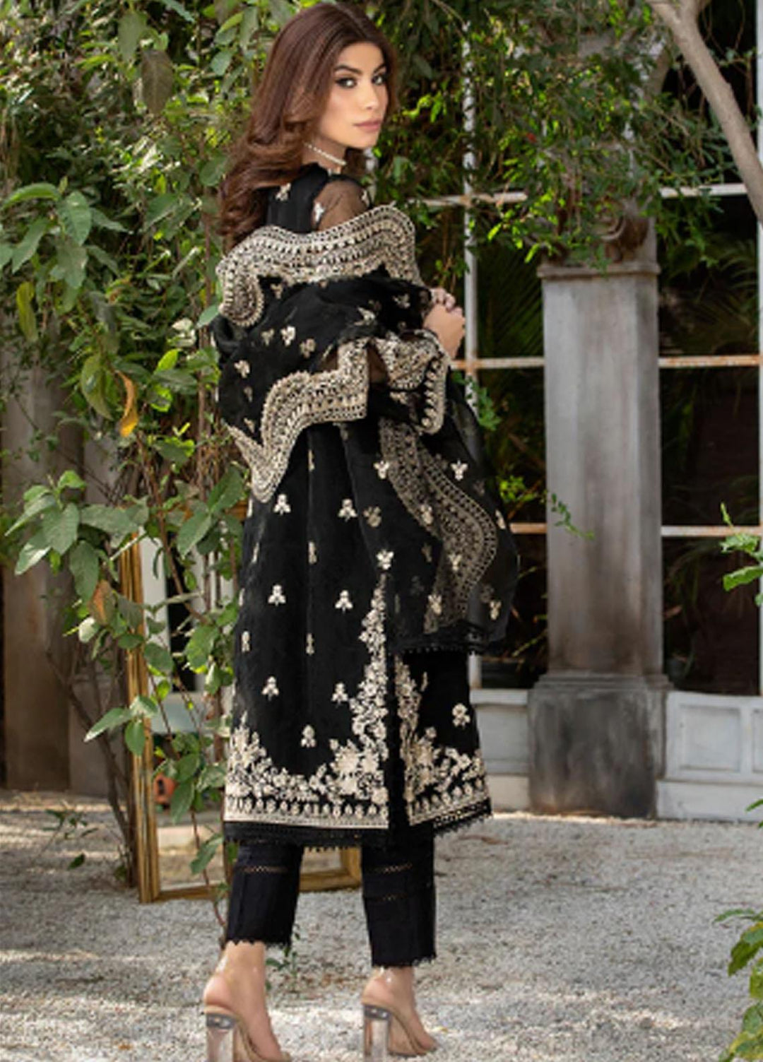 Meher-un-Nissa By Elegance Embroidered Organza Suits Unstitched 3 Piece ELG233M MN-63 Amara - Luxury Collection