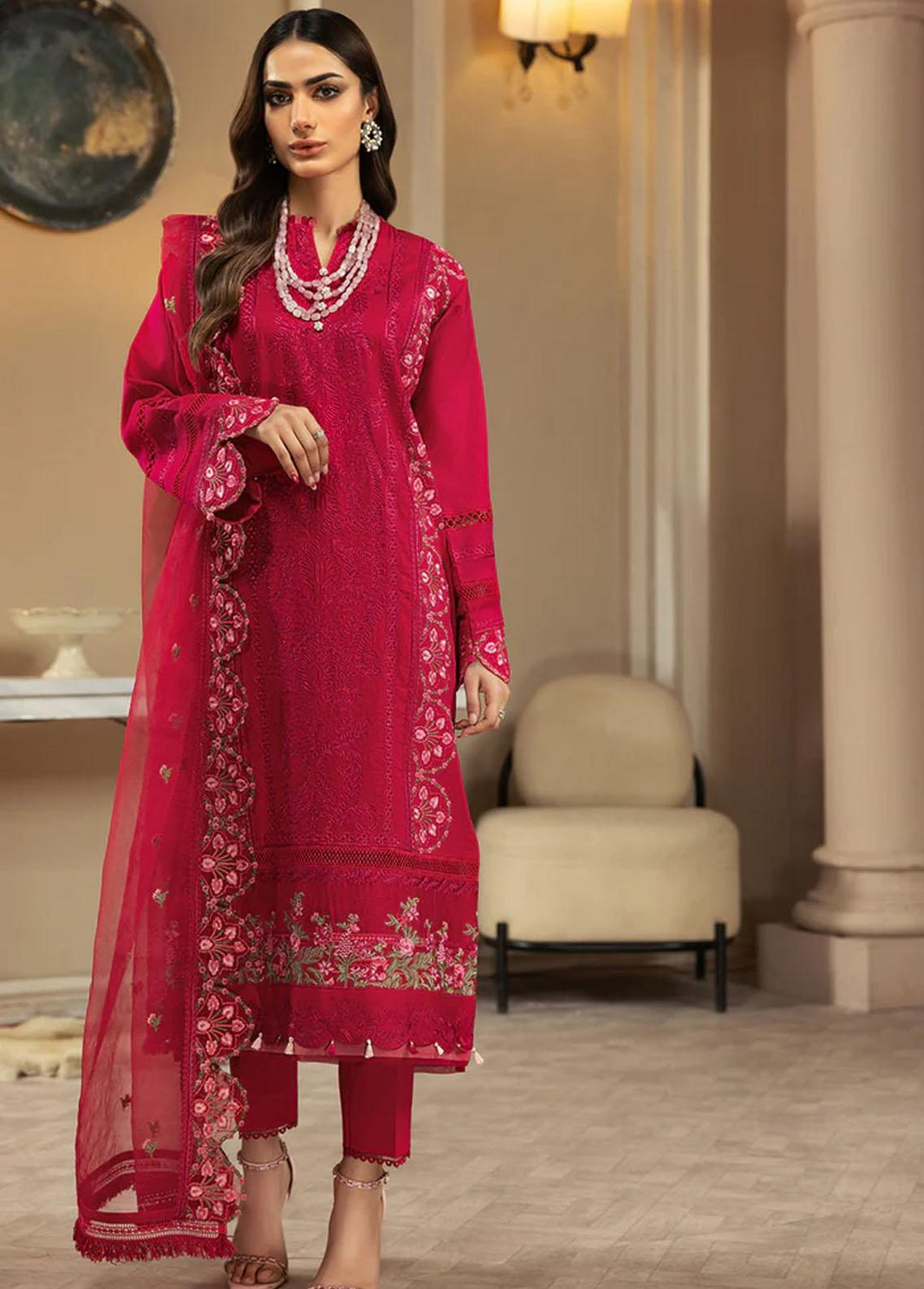 Meher-un-Nissa By Elegance Embroidered Lawn Suits Unstitched 3 Piece ELG233M MN-78 Florence - Luxury Collection