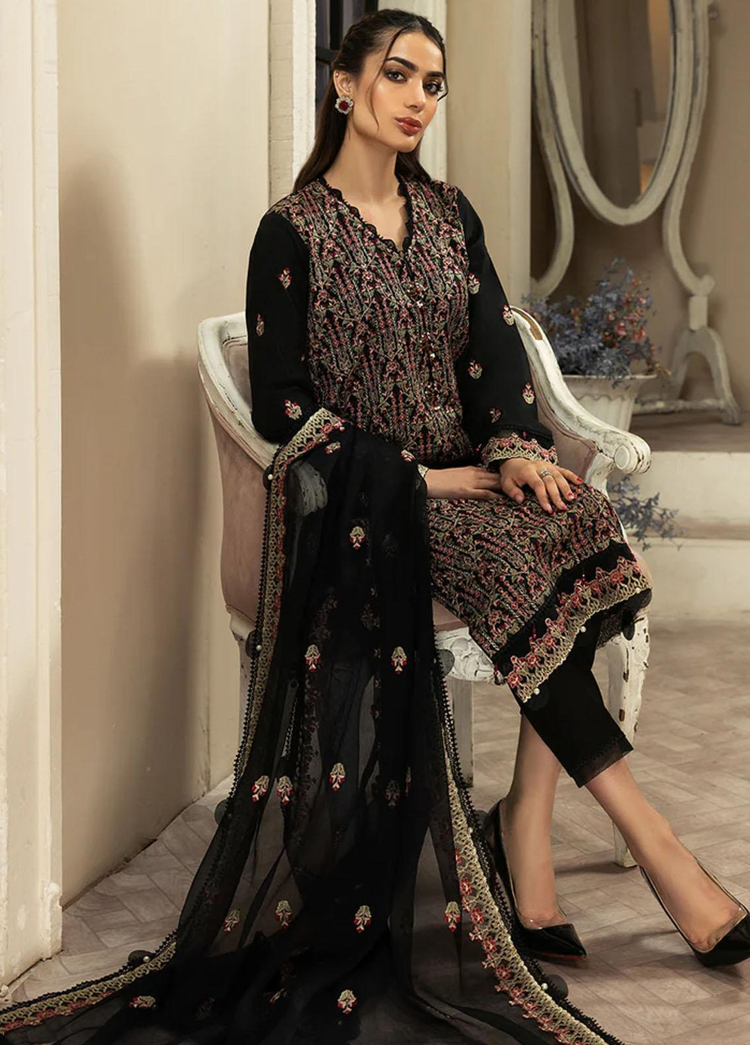 Meher-un-Nissa By Elegance Embroidered Lawn Suits Unstitched 3 Piece ELG233M MN-87 AVA - Luxury Collection