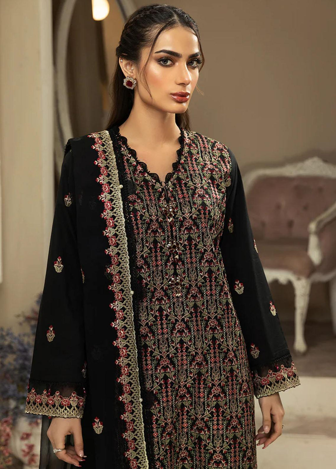 Meher-un-Nissa By Elegance Embroidered Lawn Suits Unstitched 3 Piece ELG233M MN-87 AVA - Luxury Collection