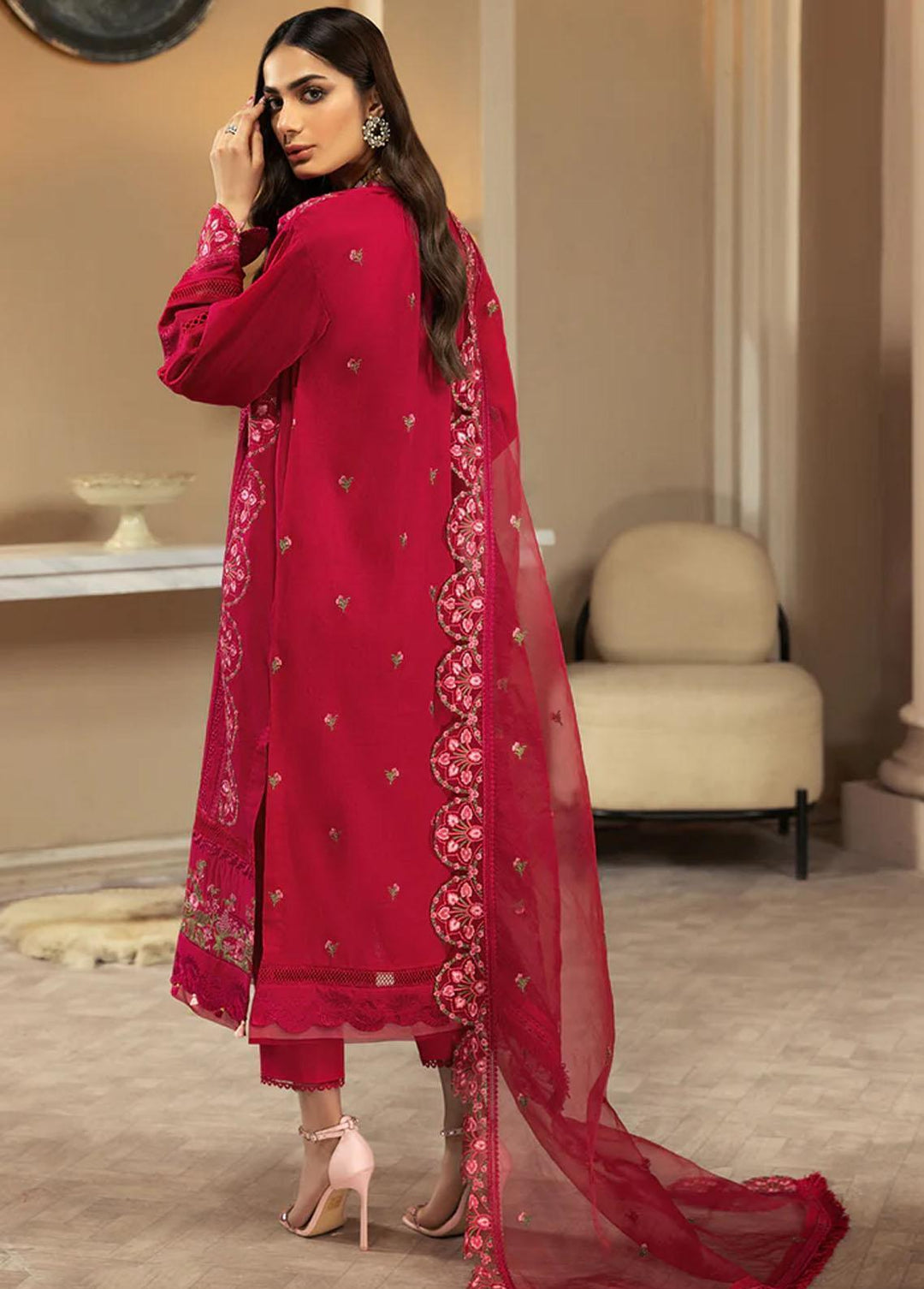 Elegance Luxury Pret Embroidered Lawn 3 Piece Dress ELG233PM MN-78 Florence