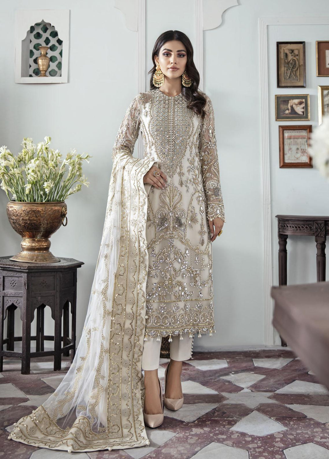 Gulaal Luxury Pret Embroidered Net 3 Piece Dress GL22MHR Mehr