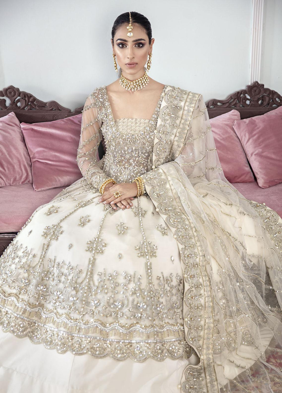 Gulaal Luxury Pret Embroidered Net 3 Piece Dress GL22MHR Meeral