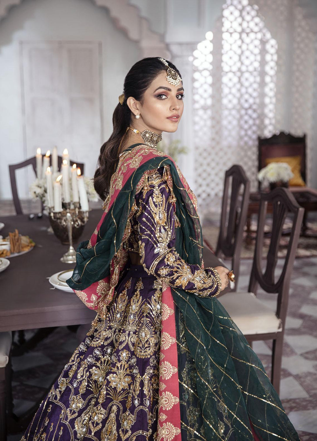 Gulaal Luxury Pret Embroidered Net 3 Piece Dress GL22MHR Kehkshan