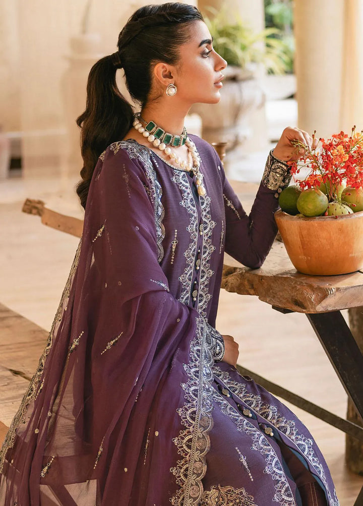 Mehr-o-Maah by Asim Jofa Embroidered Unstitched Suit 3 Piece AJ23MM AJM-10 - Luxury Festive Collection