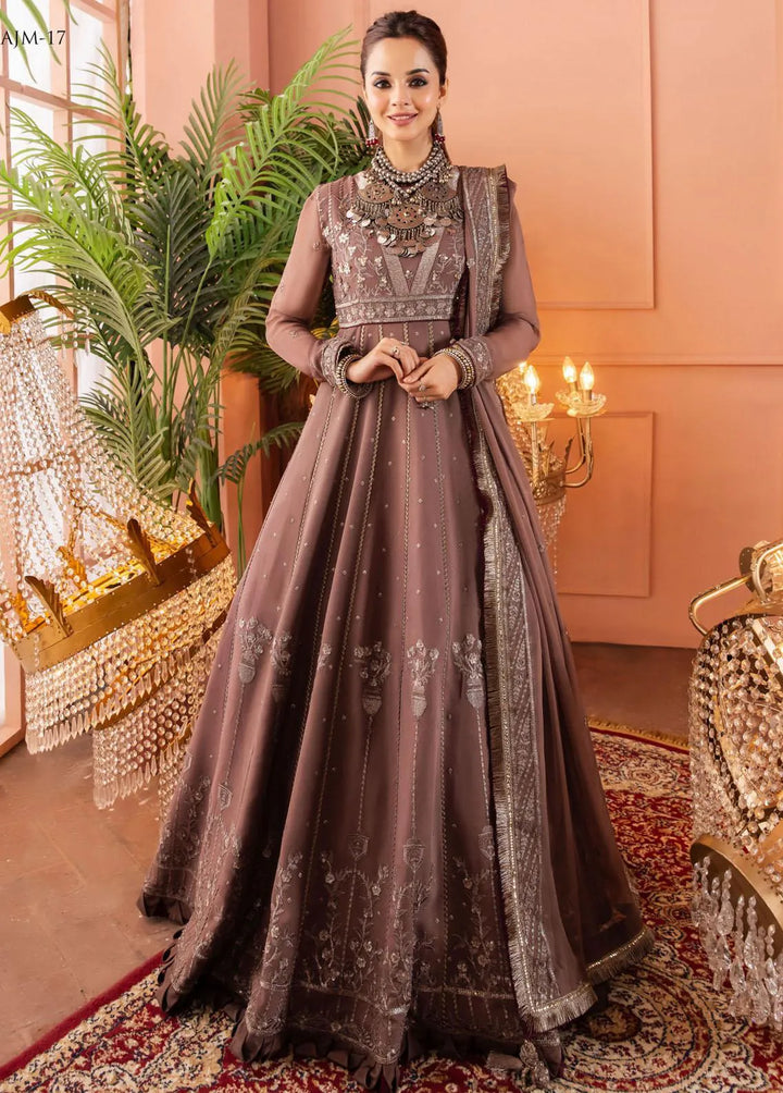 Mehr-o-Maah by Asim Jofa Embroidered Unstitched Suit 3 Piece AJ23MM AJM-17 - Luxury Festive Collection