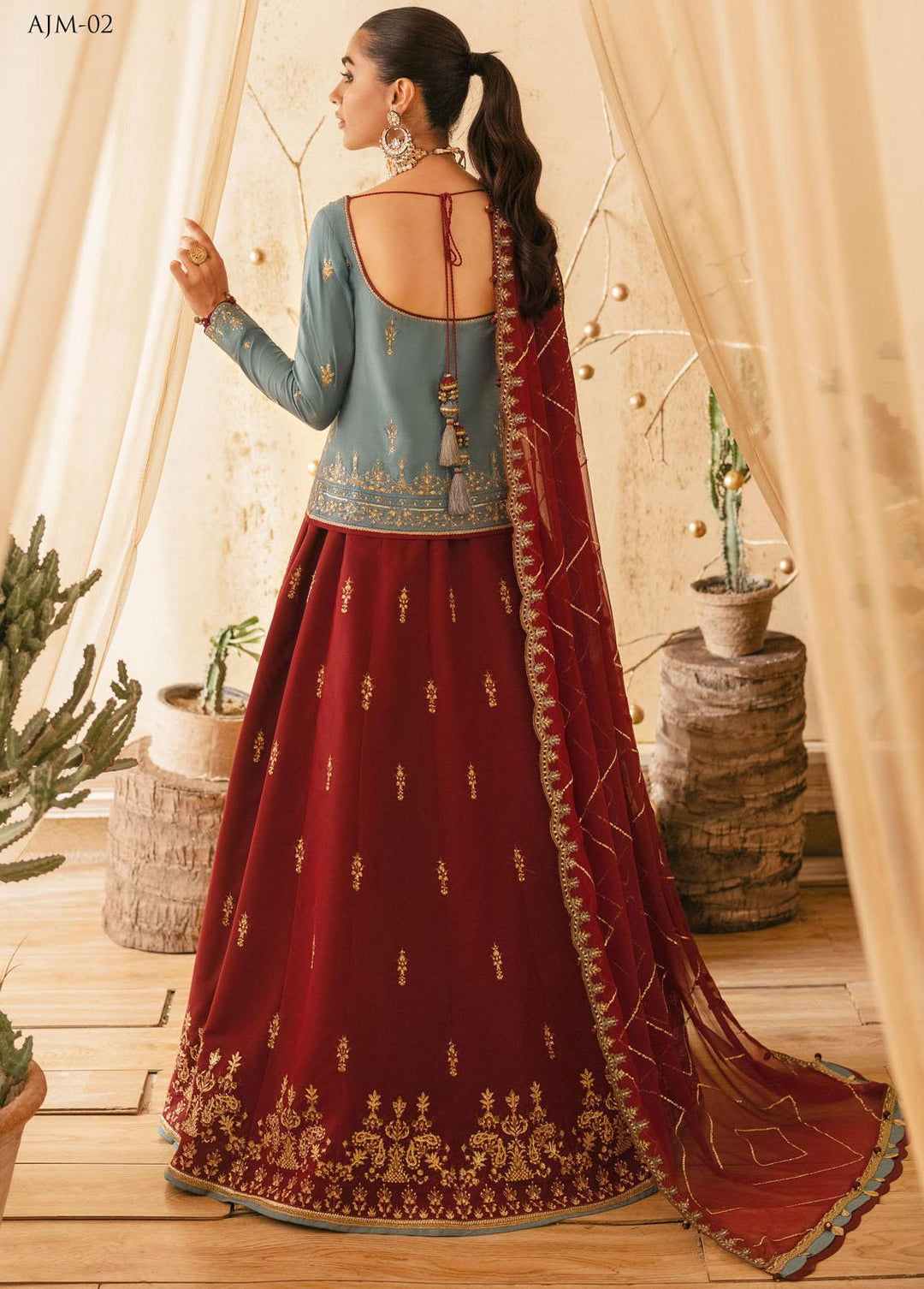 Mehr-o-Maah by Asim Jofa Embroidered Suits Unstitched 3 Piece AJ23MM AJM-02 - Luxury Festive Collection
