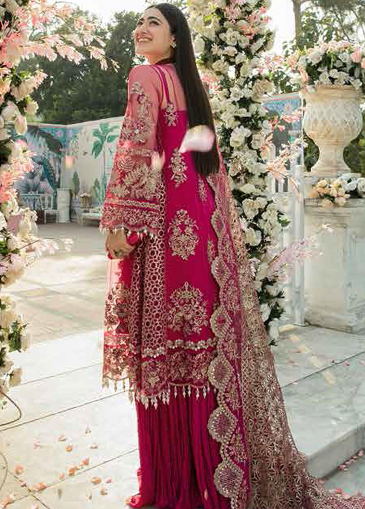 Mehram By Serene Embroidered Net Suits Unstitched 3 Piece SP23M SB-11 Justajoo - Premium Collection