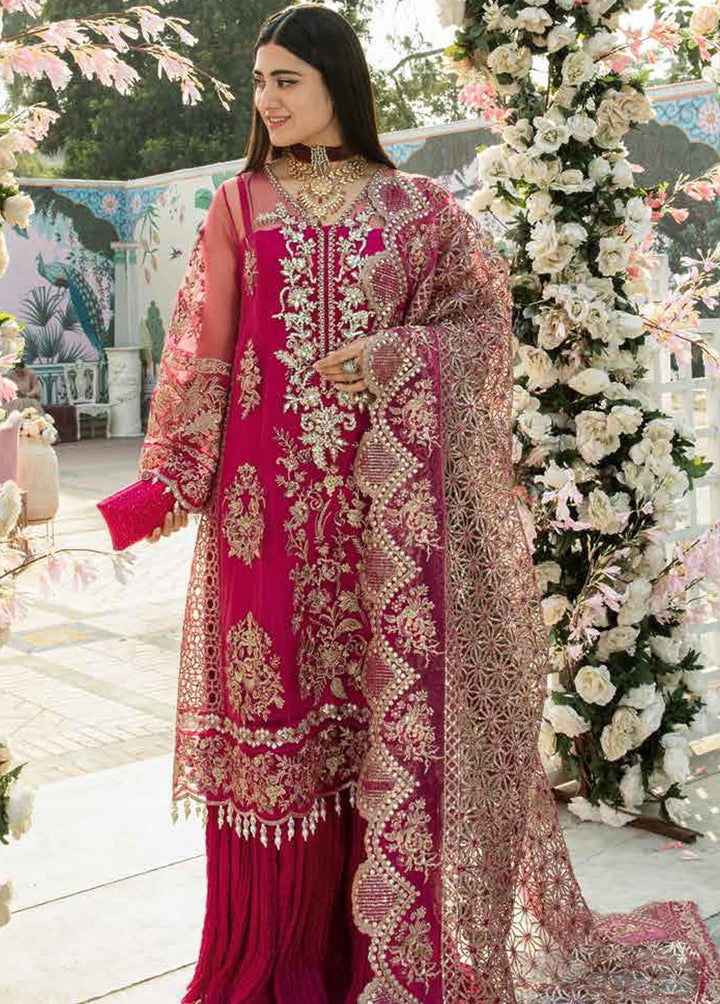 Mehram By Serene Embroidered Net Suits Unstitched 3 Piece SP23M SB-11 Justajoo - Premium Collection