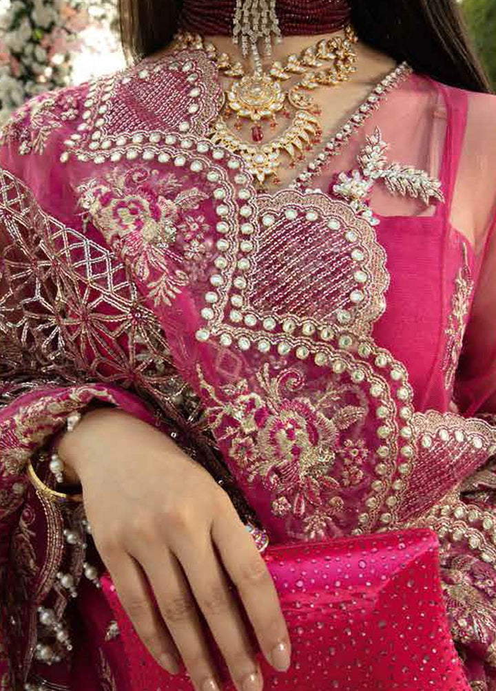 Mehram By Serene Embroidered Net Suits Unstitched 3 Piece SP23M SB-11 Justajoo - Premium Collection