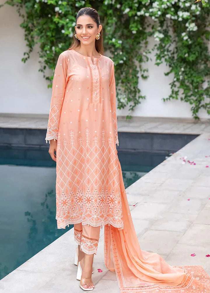 Mehro Maah By Addee Embroidered Lawn Suit Unstitched 3 Piece AD24M USA-1057 - Summer Collection