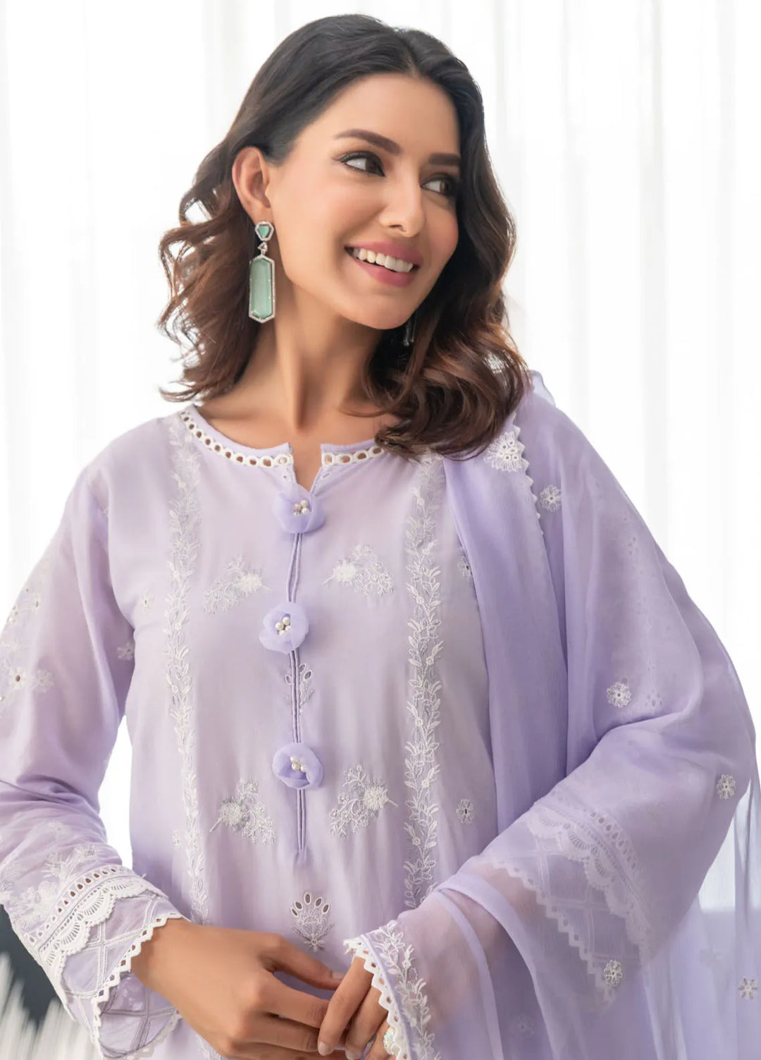 Mehro Maah By Addee Embroidered Lawn Suit Unstitched 3 Piece AD24M USA-1060 - Summer Collection