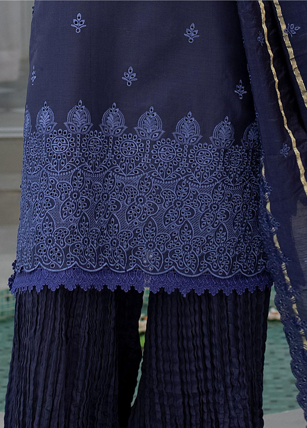 Mehru By Mahnur Embroidered Chikankari Lawn Suits Unstitched 3 Piece MN23MH D-03 - Eid Collection