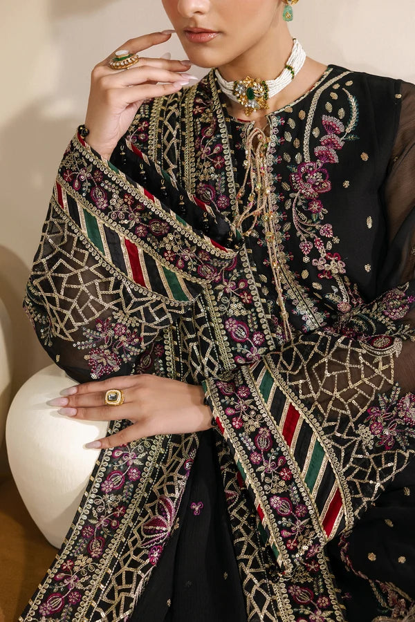 Meraki by Zarif Unstitched Embroidered Chiffon 3 Piece Suit ZR26UCM MEHSKI 02 - Festive Collection