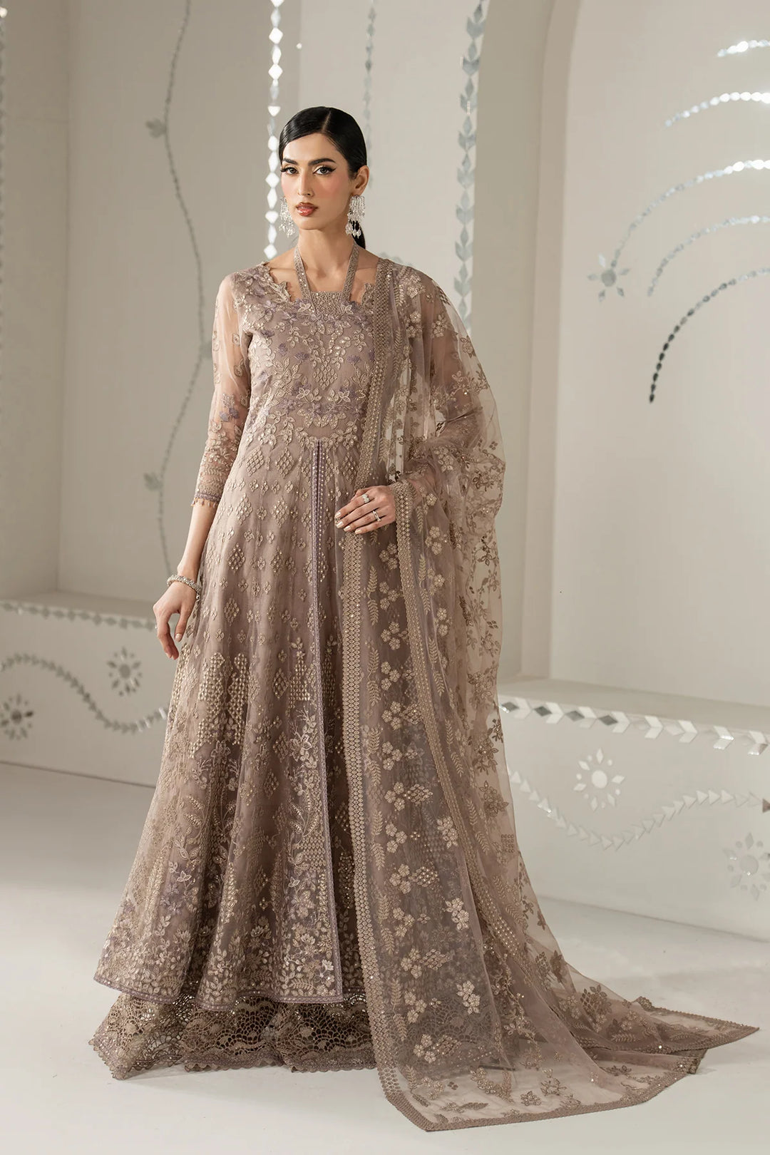 Shehnai by Lavish Premium Unstitched Embroidered Organza 3 Piece Suit LVP26USO SH-07 MAHVEEN - Wedding Collection