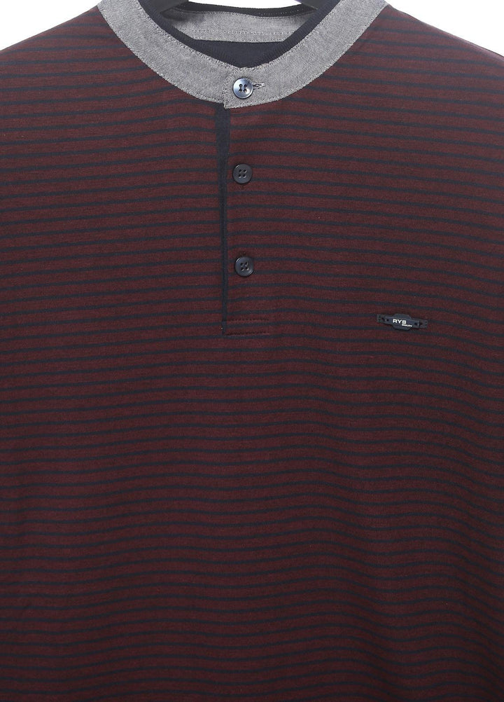 Sanaulla Exclusive Range Cotton Casual Men T-Shirts -  D-5627 Maroon