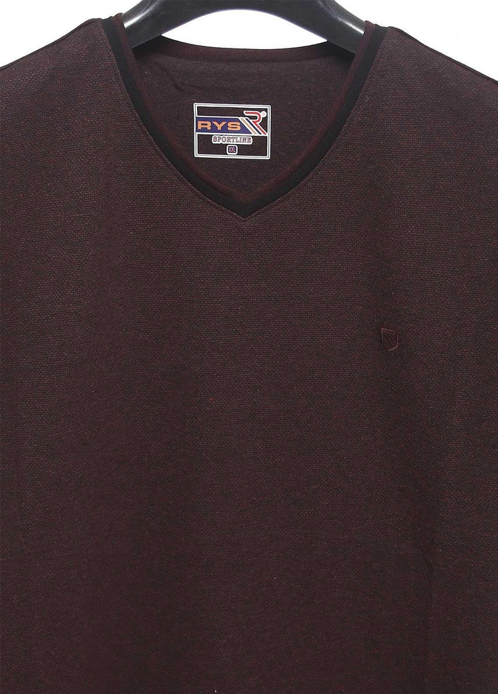 Sanaulla Exclusive Range Cotton Casual T-Shirts for Mens -  5442 Maroon
