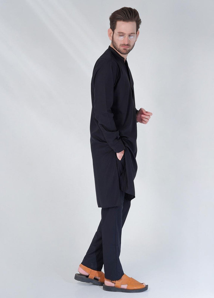 Sanaulla Exclusive Range Cotton Formal Shalwar Kameez for Men -  TF-1035 Black