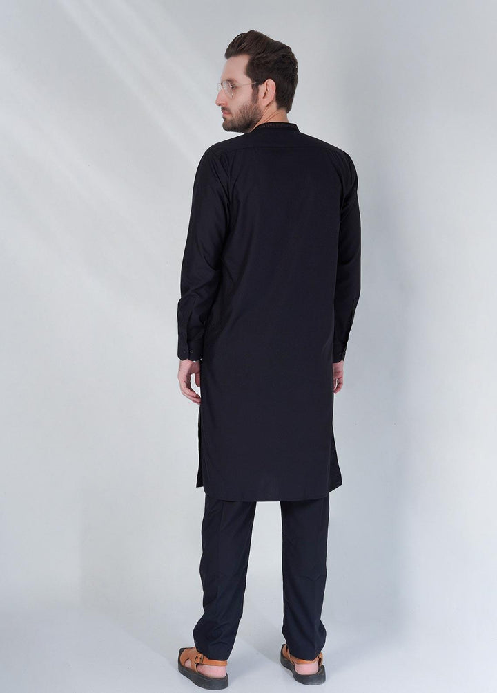 Sanaulla Exclusive Range Cotton Formal Shalwar Kameez for Men -  TF-1035 Black