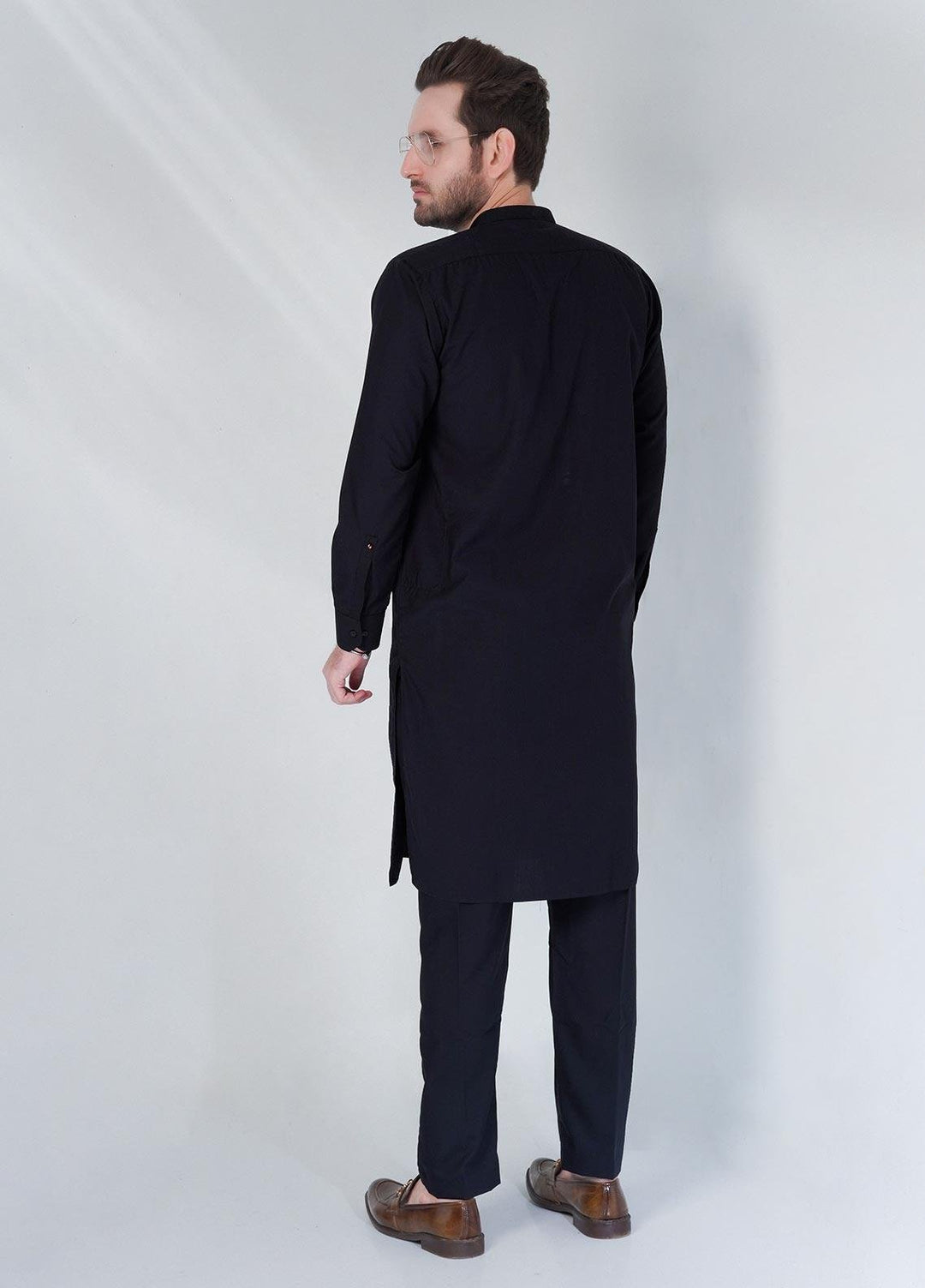 Sanaulla Exclusive Range Cotton Formal Shalwar Kameez for Men -  TF-1036 Black