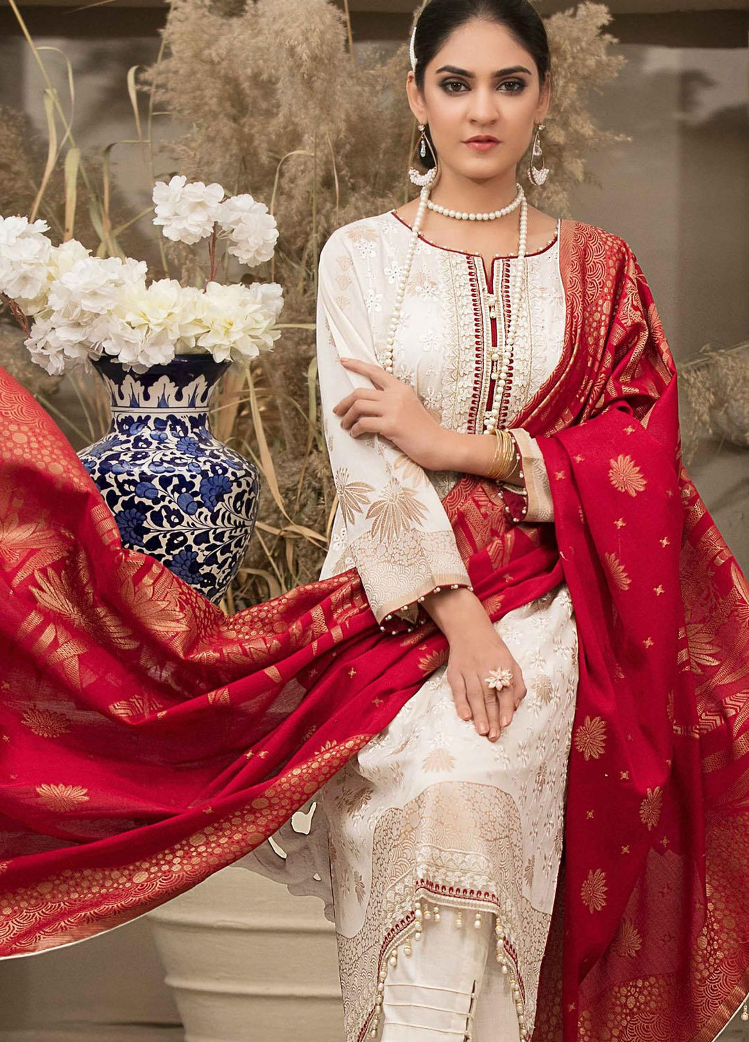 Mentonia by Riaz Arts Embroidered Banarsi Suits Unstitched 3 Piece RA21MB 04 - Summer Collection