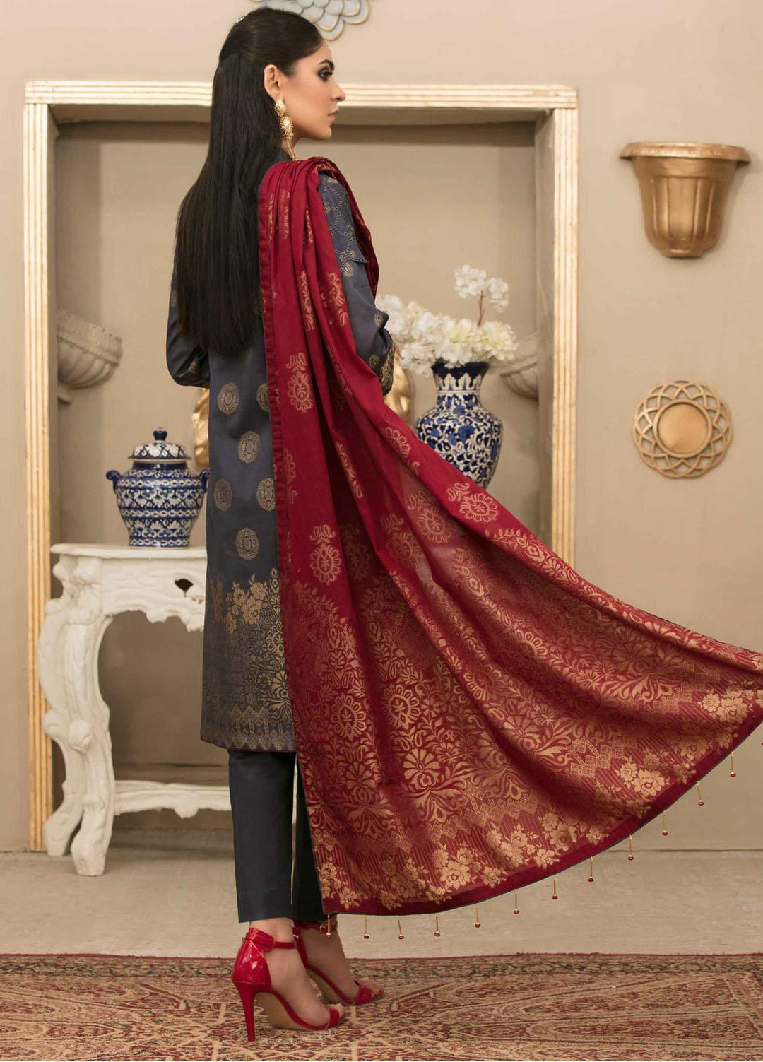 Mentonia by Riaz Arts Embroidered Banarsi Suits Unstitched 3 Piece RA21MB 08 - Summer Collection