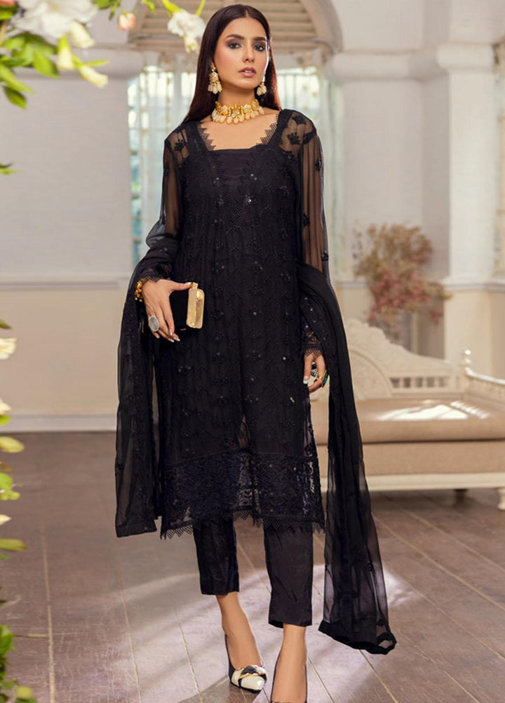 Merakish By Shahzeb Textiles Embroidered Chiffon Suits Unstitched 3 Piece ST22MK MR-C-V1-D5 - Luxury Collection