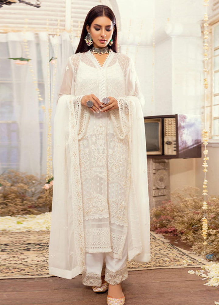 Merakish By Shahzeb Textiles Embroidered Chiffon Suits Unstitched 3 Piece ST22MK MR-C-V1-D7 - Luxury Collection