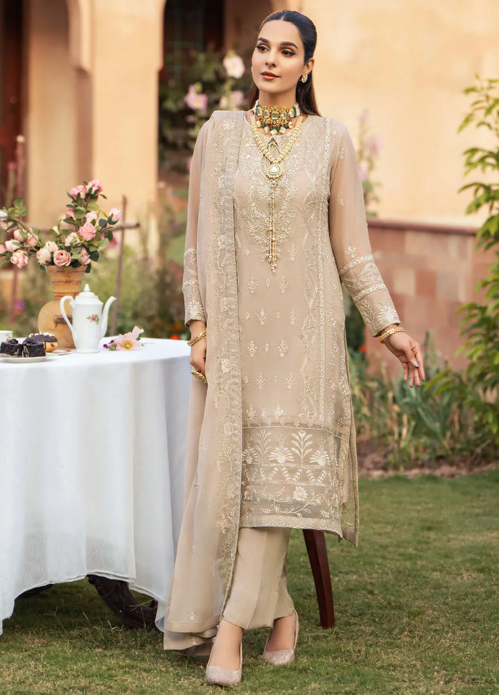 Merakish By Shahzeb Textiles Embroidered Chiffon Suit Unstitched 3 Piece ST24L Amal - Formals Collection
